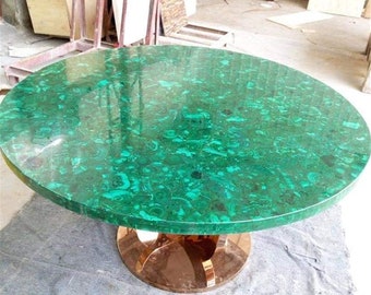 Malachite Marble Coffee Table Top Handmade Work Home Decor