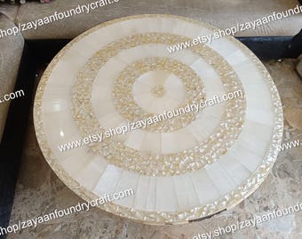 Selenite Stone Sun Burst Table Top, Selenite Coffee Table top, Luxury Gemstone Furniture Home/Office Decor Mother of Pearl