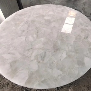 White quartz Round Center Table Top, Natural Quartz Table Top , Quartz Desk Table Top Home Décor Interior