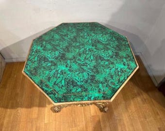 Handgemachte Malachit Tischplatte: Inlay Couchtisch, Esstisch (individualisierbar)