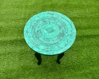 Handgefertigte Marmor Malachit Tischplatte: Inlay Couchtisch
