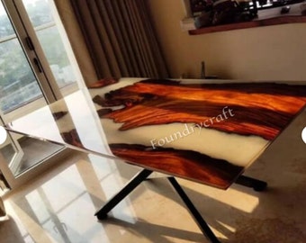 Custom Live Edge Walnut Epoxy Resin River Table