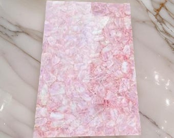 Handmade Rose Quartz Tabletop: Customizable Dining or Coffee Table