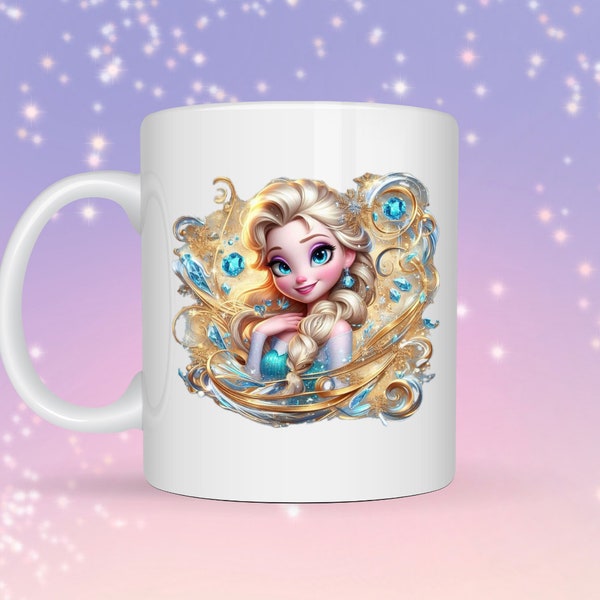 Tasse Princesse des Glaces Personnalisable Reine des Neiges Inspire Cadeau Enfant Magique Conte de Fees Mug Personnalise pour Filles