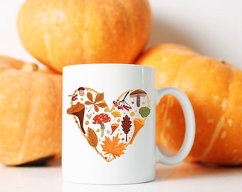 Autumn ceramic fox mugs, personalized and unique