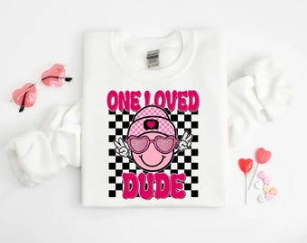 One Love Dude png, Valentine Love Dude png, Valentine Day Shirt Design png, Smiley Face Valentine png, Valentine One Love Dude png