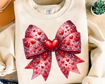 Heart Bow Coquette png, Valentine Design png, Valentines Day png, Valentine Bow Design png, Heart Love png, Love png, Bow Heart png