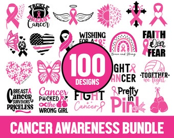 100 Breast Cancer svg Bundle, 100 Awareness svg Bundle, Awareness svg, Ribbon svg, Cancer Awareness svg, Pink svg, Fight Cancer svg