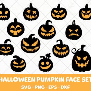Pumpkin Face svg Bundle, Halloween Pumpkin Face svg, Spooky Face svg, Pumpkin svg, Pumpkin Silhouette, Pumpkin Cricut, Digital Download