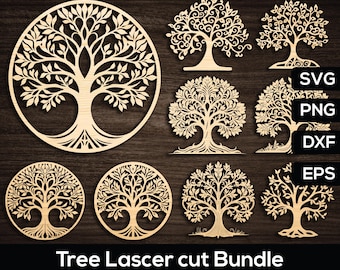 Tree Of Life SVG Bundle, Tree Of Life Laser Cut Files SVG, Family Tree Art, Tree Roots SVG, Celtic Tree, Palm Tree, Home Decor, Wall Art