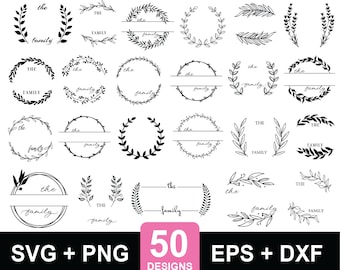 Frame svg Bundle, Decorative Frame svg Bundle, Frame Monogram svg  Bundle, Custom Frame svg, Circle Frame svg, Custom Name Frame svg Bundle