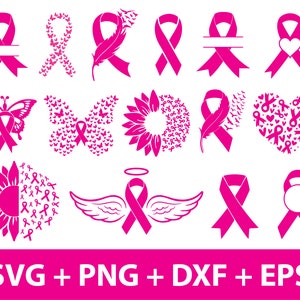 Awareness Ribbon Svg, Cancer Awareness Ribbon Svg, Breast Cancer Ribbon svg, Pink Breast Cancer Ribbon, Ribbon Clipart, Ribbon svg Bundle