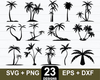 23 Palme svg Bundle, Palme svg, Palme Silhouette, Palme geschnitten Datei für Cricut, Palme Cricut, digitaler Download