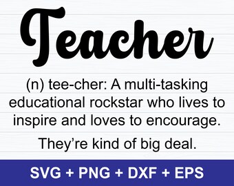 Teacher Definition svg, Teacher Life svg, Teacher Shirt svg, Teacher Silhouette, Teacher Cricut, Teacher Cut File, Digital Download