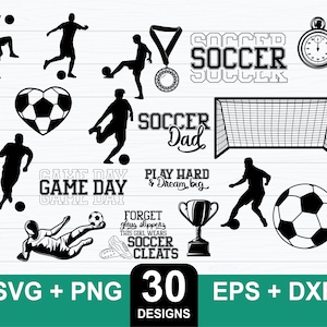 Soccer svg Bundle, Soccer Quote svg Bundle, Sports Clipart, Soccer svg, Soccer Dad svg, Soccer Silhouette, Soccer Player, Digital Download
