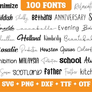 The Ultimate 100 Fonts Bundle, Cursive Font Bundle, Script Fonts, Canva Font, Procreate Fonts, Commercial Fonts, Calligraphy Font