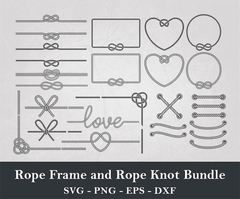 Rope Frame Svg Bundle, Rope Knot Svg Bundle, Rope Svg Bundle, Rope ...
