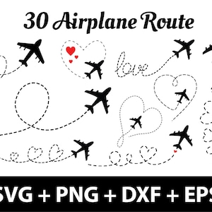 Flugzeug svg Bundle, Flugzeug Herz svg Bundle, Reise svg, Flugzeug Route Cut-Datei, Flugzeug Cricut-Datei, Herz svg, digitaler Download