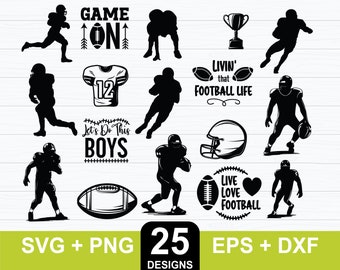 Football svg Bundle, Football Quote svg, Football Custom Name, American Football svg, Football Cut File, Football Silhouette, Cut File