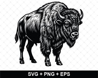 American Bison SVG, Buffalo Cut File, Western Wildlife SVG, Rustic Farm Decor Cricut File, Png Eps Svg Silhouette, Instant Download