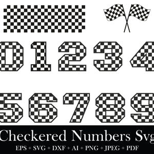 Checkered Number svg, Chekered Flag svg, Number svg Bundle, Racing Number svg, Racing Flag svg, Racing Checkered svg, Digital Download