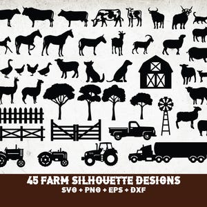 Farm svg Bundle, Farm Animal svg Bundle, Farm Silhouette, Farm And Farmhouse Décor, Farming And Agriculture svg Bundle, Digital Download