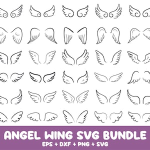 Wings svg Bundle, Angel Wings svg Bundle, Wings Cut File, Wings svg, Wings Silhouette, Wings Clipart, Angel Wing Clipart, Digital Download
