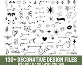 Decorative Elements svg Bundle, Text Divider svg, Flourishes svg, Elements svg Bundle, Ornaments svg, Decorative Elements Cut File