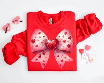 Heart Bow Coquette png, Valentine Design png, Valentines Day png, Valentine Bow Design png, Heart Love png, Love png, Bow Heart png