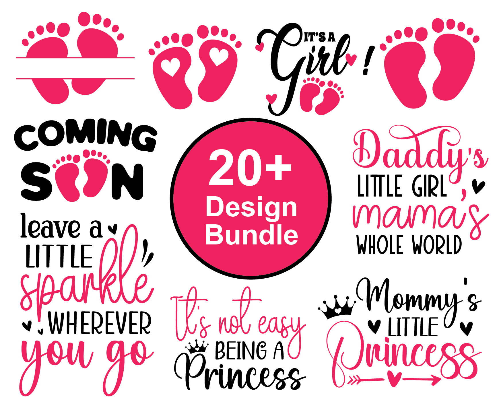 Baby Girl svg Bundle, Little Girl svg Bundle, Newborn Baby svg, Baby Saying svg, Retro Baby Quotes svg Bundle, Instant Download