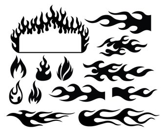 Flame SVG Bundle for Cut files Project, Flame Clipart, Flame Silhouette, Flame PNG Bundle, Digital Download, Instant Download SVG Bundle