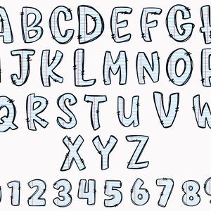 Doodle Alphabet Bundle, Back to School Doodle Alphabet Bundle Png ...