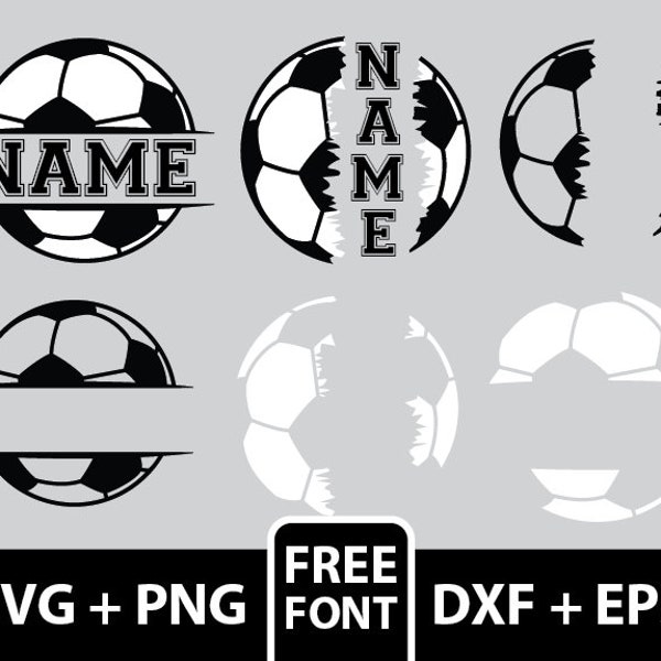 Soccer svg Bundle, Soccer Ball svg, Soccer Monogram svg, Sports Clipart, Soccer Split name, Soccer Silhouette, Soccer Cut File For Cricut