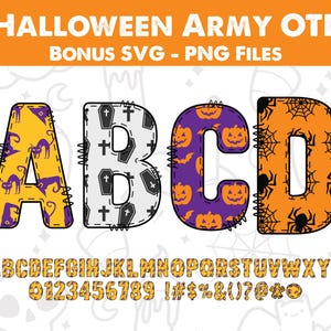 Halloween Font png, Font svg, Halloween Alphabet svg, Halloween Day Font png, Halloween Custom Name Doodle Alpha Bundle, Halloween Clipart