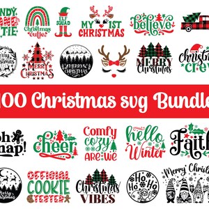 Paquete svg de Navidad, Silueta de Navidad, Archivo de corte de Navidad, Navidad divertida svg, Invierno svg, Santa svg, Vacaciones de Navidad svg