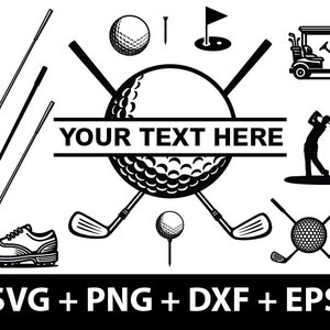 Golf svg Bundle, Golf Split Monogram svg, Golf Monogram svg, Golf Custom Name Frame, Golf Ball svg, Cut Files For Cricut And Silhouette svg
