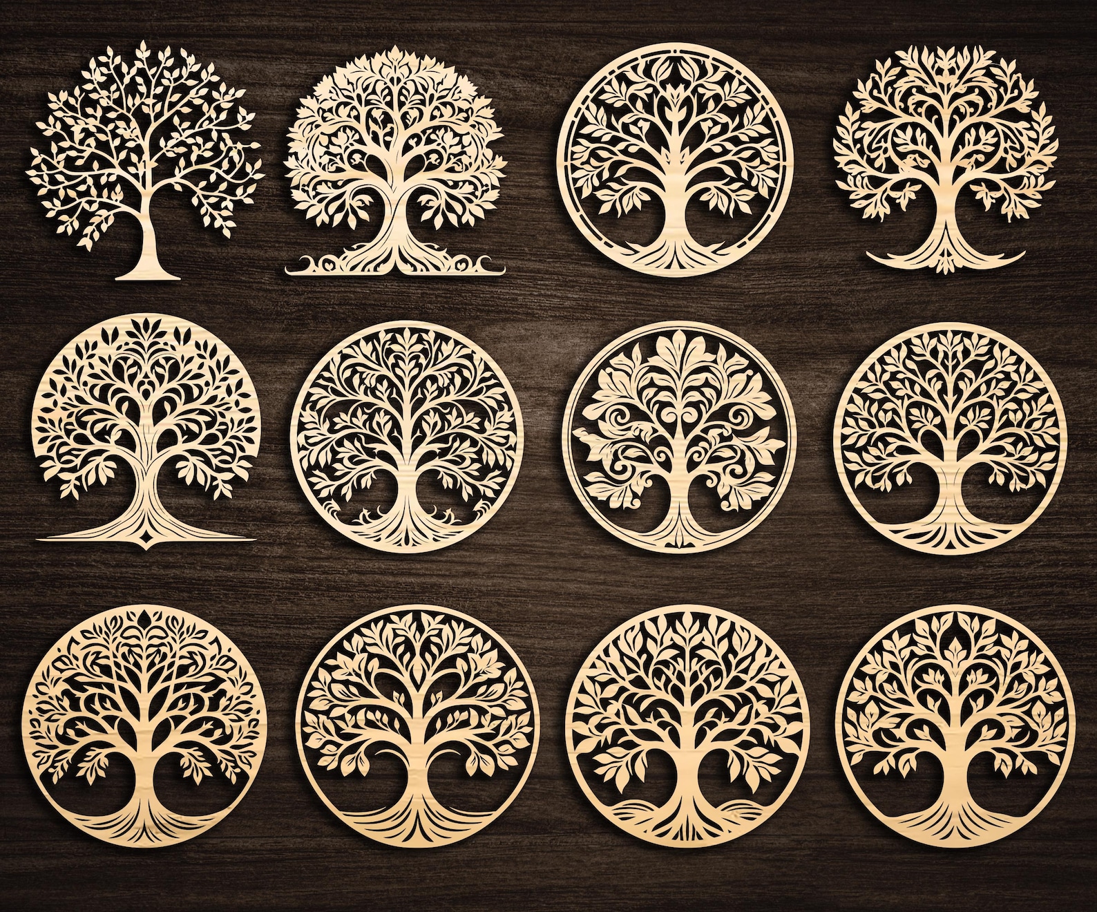 Tree of Life SVG Bundle, Tree of Life Laser Cut Files SVG, Family Tree ...