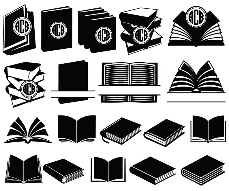 100 Books SVG Bundle, Books Silhouette, Books Cricut, Books Cut File ...