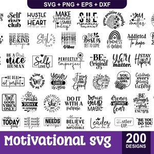 200 Motivational Quote svg Bundle, Motivational svg Bundle, Quote svg, Inspirational svg, Inspirational Saying svg Bundle, Motivational svg