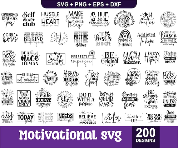 200 Motivational Quote svg Bundle, Motivational svg Bundle, Quote svg, Inspirational svg, Inspirational Saying svg Bundle, Motivational svg