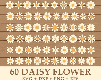 Daisy Flower svg Bundle, Cute Daisy Flower svg, Flower svg Bundle, Retro Flower svg, Daisy svg, Daisy Flower Silhouette, Daisy Clipart
