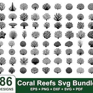 Coral Reef svg Bundle, Coral svg Bundle, Coral Silhouette, Coral Clipart, Coral Cut File, Coral Cricut, Digital Download