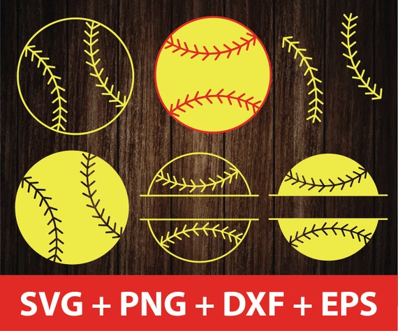 Softball Svg Bundle, Softball Layered svg, Softball Name Clipart For Cricut svg, Softball Cut File, Softball split Name, Sports Clipart