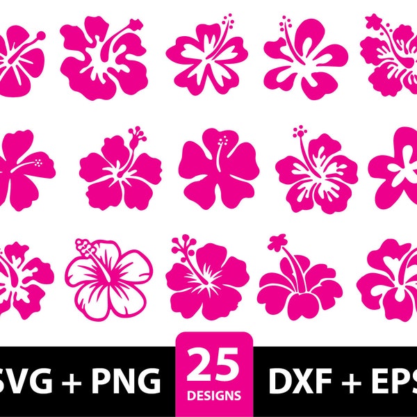 Hibiscus Flower svg, Hibiscus svg Bundle, Hawaiian Flower svg, Hibiscus svg, Tropical Clip Art, Flower svg Bundle, Hibiscus Cut File svg