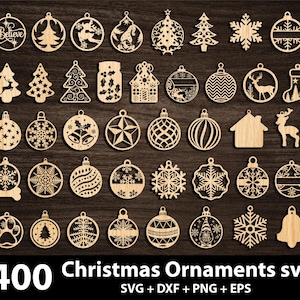 400 Christmas Ornaments svg Bundle, Christmas Vector File Bundle, CNC Christmas Vector File, Christmas Ornaments Clipart, Ornaments Cut File