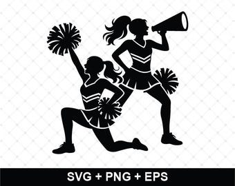 Cheerleader SVG, Cheer Mom Cut File, Cheer Squad Svg, Pom Pom Cricut File, Football Cheer SVG, School Spirit Png Eps, Instant Download