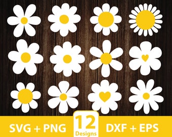Daisy svg Bundle, Daisy Flower svg, Daisy Clipart, Daisy Flower Cut File For Cricut svg, Wildflower svg, Flower svg, Digital Download