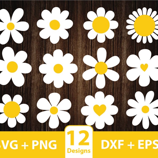 Daisy svg Bundle, Daisy Flower svg, Daisy Clipart, Daisy Flower Cut File For Cricut svg, Wildflower svg, Flower svg, Digital Download