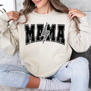 Mama png, Lightning Bolt Mama svg, Mama Lightning Bolt svg, Checkered Mama Lightning Bolt svg, Mama Shirt svg, Retro Mama svg, Mom svg