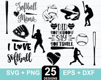 Softball svg Bundle, Softball svg, Softball Mom svg, Sports Clipart, Softball Silhouette, Softball Cricut, Baseball svg Bundle, Cricut svg